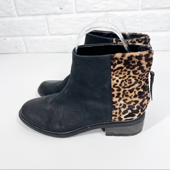SPERRY Maya Belle Leopard Black Leather Bootie Sz 8 - Picture 4 of 9